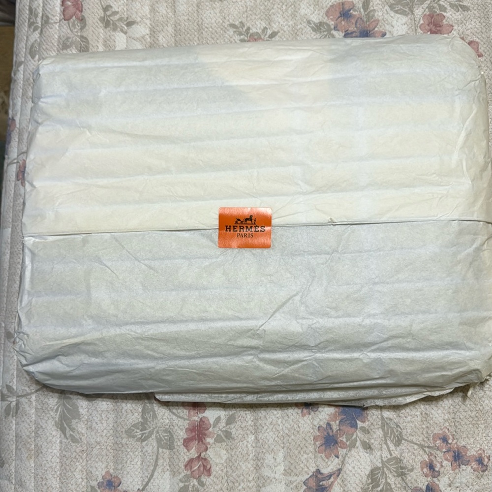 Blue/cream authentic Hermes beach towel. 60” long X 36” high. NWT